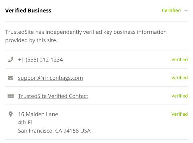 Verified Business Indicators